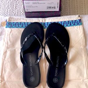 Tory Burch New Studded Jelly Flip Flops size 8